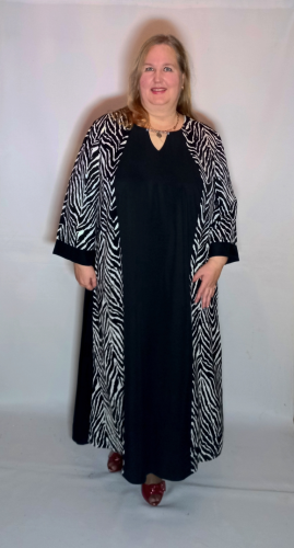 Платье "Антонина" черно-белый (Киргизия, разные фабрики) — размеры 68-70, 72-74