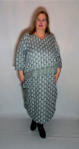 Платье "Венера" сине-серый (Киргизия, разные фабрики) — размеры 68, 70